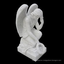 Garden decoration white marble angel sculpture